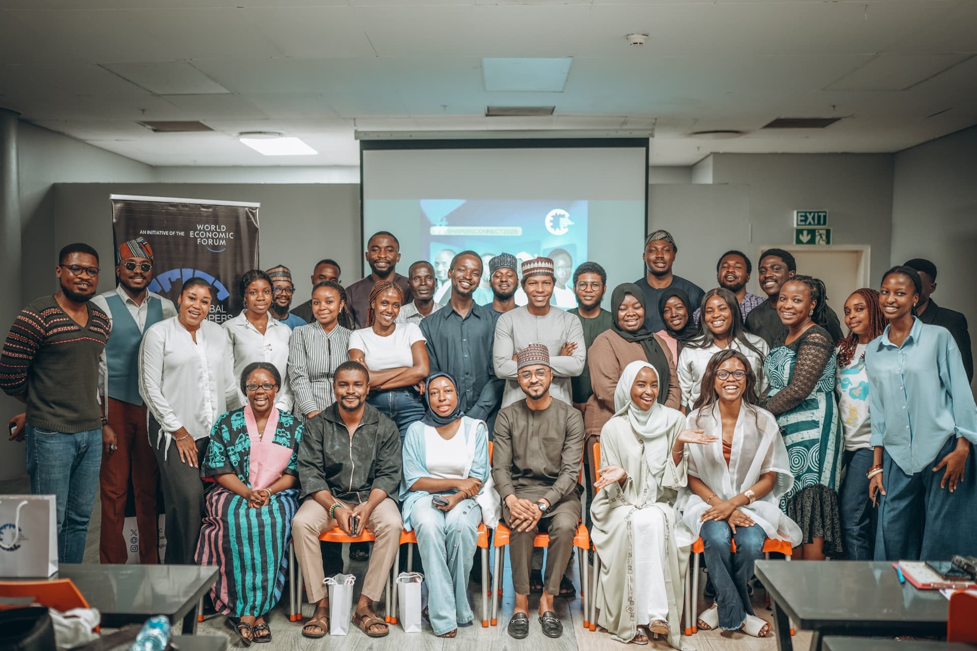 Members of the Abuja Global Shapers Hub gathered at a community event